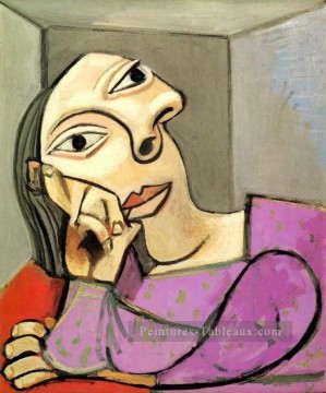 Femme accoudee 3 1939 cubist Pablo Picasso Peinture à l'huile